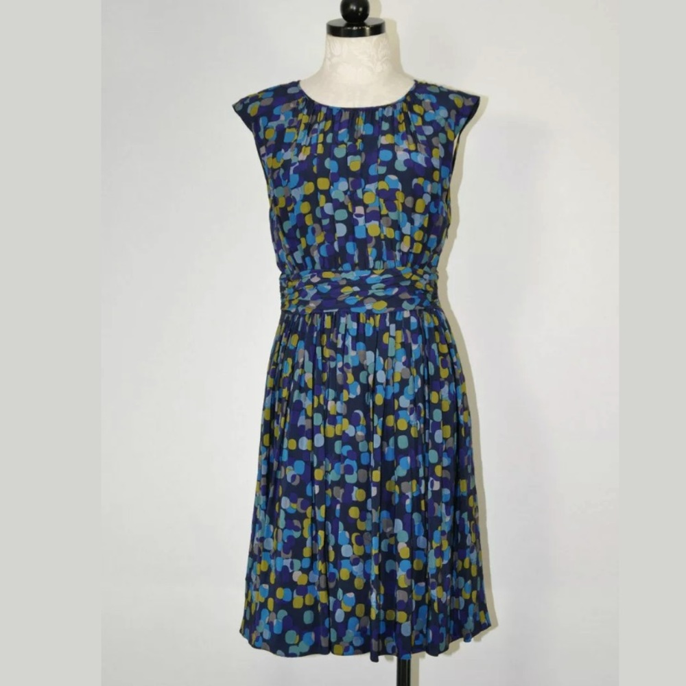Boden Selina dress blue dot us6